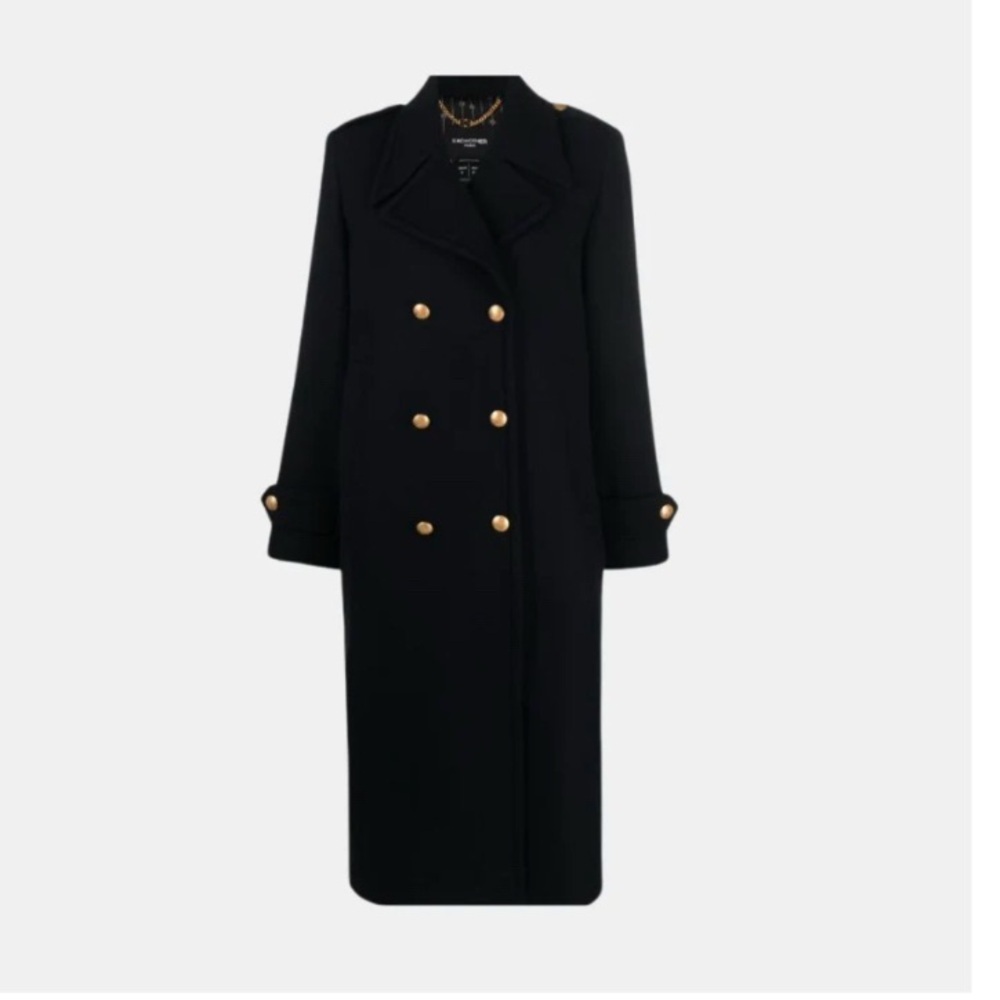Each Other Paris Double Breasted Military Wool Blend Coat Size Women L Men M
